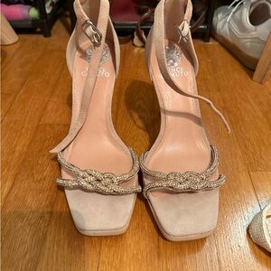 Vince Camuto Tan Women's Heels with Gold Accents